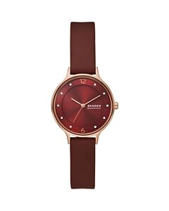 Women's Anita Lille Leather Red Dial Watch