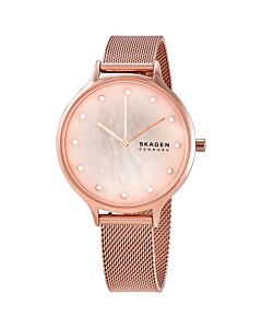 Women's Anita Stainless Steel Mesh Rose Mother of Pearl Dial Watch