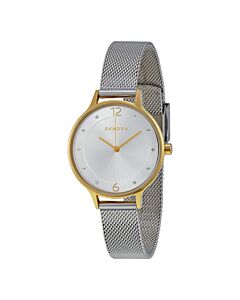 Women's Anita Stainless Steel Mesh Silver Sunray Dial Watch