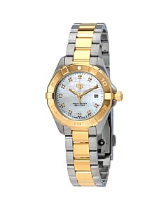 Women's Aquaracer Stainless Steel and 18kt Yellow Gold-plated Mother of Pearl Dial