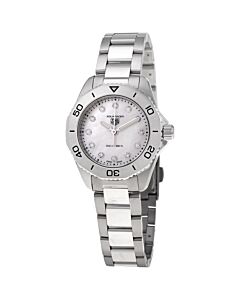 Women's Aquaracer Stainless Steel White Mother of Pearl Dial Watch
