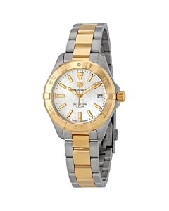 Women's Aquaracer Stainless Steel with 18kt Yellow Gold Mother of Pearl Dial