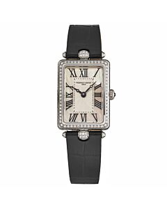 Women's Art Deco Leather White,Mother of Pearl Dial Watch