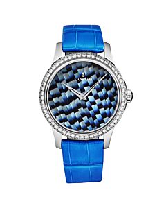 Women's Artisans Feather Leather Blue Dial Watch