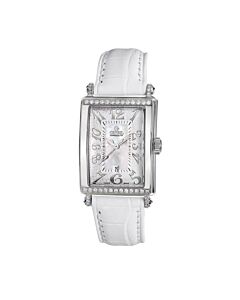 Women's Avenue of Americas Mini Calfskin Alligator White Mother of Pearl Dial Watch