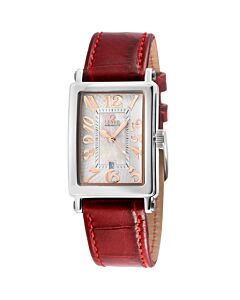 Women's Avenue of Americas Mini Genuine Leather Mother of Pearl Dial Watch