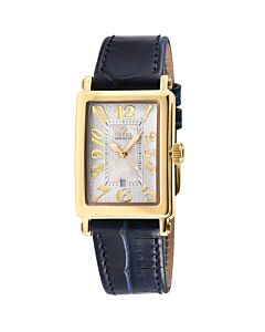 Women's Avenue of Americas Mini Genuine Leather Mother of Pearl Dial Watch