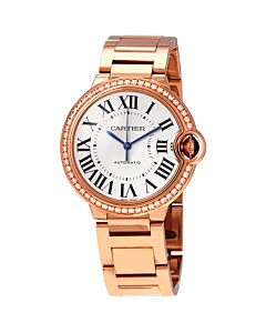 Women's Ballon Bleu De Cartier 18kt Pink Gold Silver Dial Watch