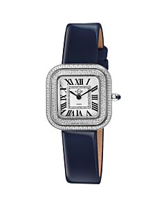 Women's Bellagio Genuine Leather White Dial Watch