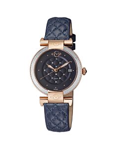 Women's Berletta Leather Blue (Quilted Crystal-set) Dial Watch