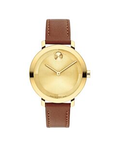 Women's Bold Evolution 2.0 Nappa Leather Gold-tone Dial Watch