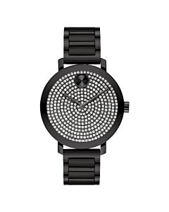Women's Bold Evolution 2.0 Stainless Steel Gunmetal Crystal Pave Dial Watch