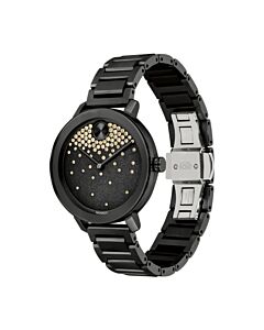 Women's BOLD Evolution Stainless Steel Black (Waterfall Crystals) Dial Watch