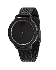 Women's BOLD Evolution Stainless Steel Mesh Black (Rainbow Crystals) Dial Watch