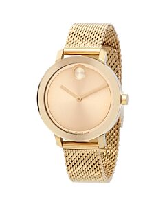 Women's Bold Evolution Stainless Steel Mesh Gold Dial Watch