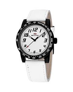 Women's Bold Leather White Dial Watch