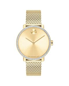 Women's Bold Shimmer Stainless Steel Gold-tone Dial Watch