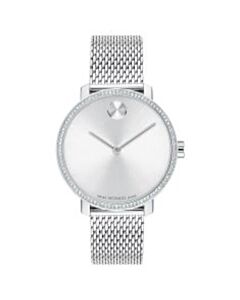 Women's Bold Shimmer Stainless Steel Silver-tone Dial Watch