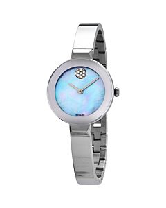 Women's Bold Stainless Steel Blue Mother of Pearl Dial Watch