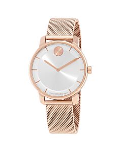 Women's Bold Stainless Steel Mesh Silver Dial Watch