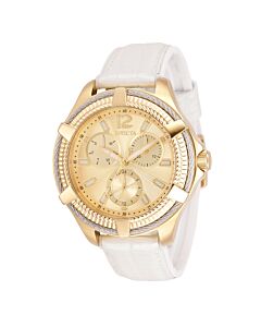 Women's Bolt Leather Gold Dial Watch