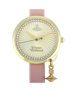 Women's Bow Leather Champagne Dial Watch