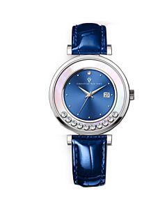 Women's Bria Leather Blue Dial Watch