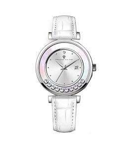 Women's Bria Leather Silver-tone Dial Watch