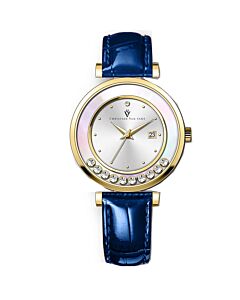 Women's Bria Leather Silver-tone Dial Watch