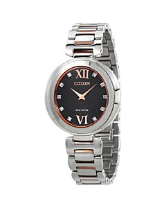 Women's Capella Stainless Steel Black Dial Watch