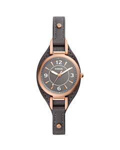 Women's Carlie Leather Black Dial Watch