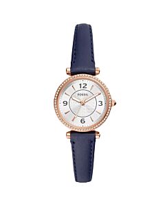 Women's Carlie Leather Silver-tone Dial Watch