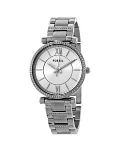Women's Carlie Stainless Steel set with Crystals Silver Dial Watch