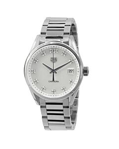 Women's Carrera Montre Stainless Steel White Mother of Pearl Dial Watch
