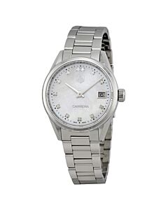 Women's Carrera Stainless Steel White Mother of Pearl Dial