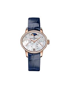 Women's Cat's Eye Leather Mother Of Pearl Dial Watch