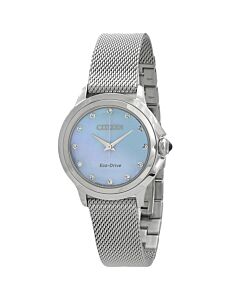 Women's Ceci Stainless Steel Mesh Blue Mother of Pearl Dial Watch