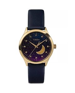 Women's Celestial Leather Purple Dial Watch
