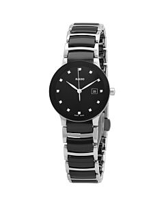 Women's Centrix Diamonds Stainless Steel with Black (High-Tech) Ceramic Lin Black Dial Watch