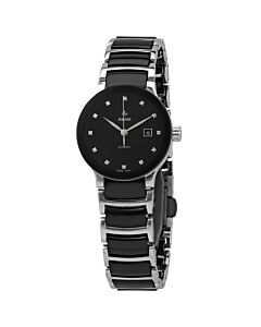Women's Centrix Stainless Steel with Black Ceramic Inserts Black Dial Watch