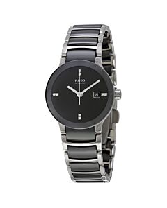 Women's Centrix Stainless Steel with Black Ceramic Inserts Black Dial