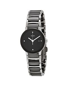 Women's Centrix Stainless Steel with Ceramic inserts Black Dial
