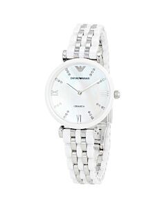 Women's Ceramica Ceramic with Stainless Steel Links Mother of Pearl Dial Watch