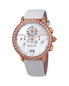 Women's Chronographe Flyback Ostrich Leather Mother of Pearl Dial