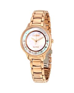 Women's Circle of Time Stainless Steel Mother of Pearl Dial Watch