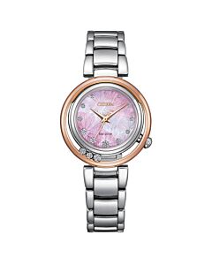 Women's Citizen L Stainless Steel Pink Mother of Pearl Dial Watch