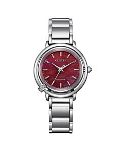 Women's Citizen L Stainless Steel Red Mother of Pearl Dial Watch