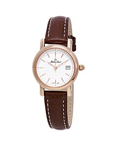 Women's City Leather White Dial