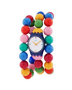 Women's City Pearls Plastic Beads White Dial Watch