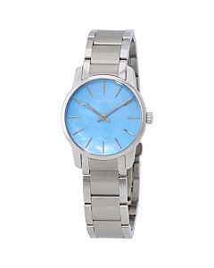 Women's City Stainless Steel Blue Mother of Pearl Dial Watch